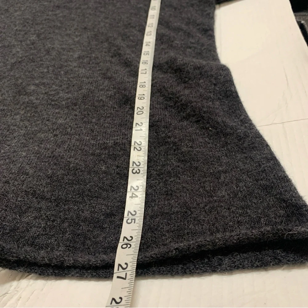 TORY BURCH Gray and Cream Angelina Turtleneck Alpaca Sweater Women’s Size XL - Picture 9 of 13